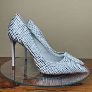 Schutz Lou Crystal-Embellished Satin Pumps